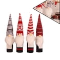 thumbnail image 3 of Bewildely 4 Uds. De cubiertas navideñas para botellas de vino, adorno de de felpa para botella de Papá Noel, decoración navideña Type2 Bewildely HA000727-00B, 3 of 6