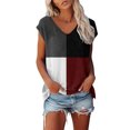 thumbnail image 1 of EQWLJWE Hauts d'Été pour Femmes Hauts pour Femmes Liquidation Femmes Décontracté Imprimé Manches Courtes Col Rond Blouse T-shirt, 1 of 6