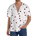 thumbnail image 3 of Fotbe Ladybugs Flying On Dotted Route print Short Sleeve Button Down Shirts for Men Casual Summer Beach Wrinkle Free Shirt-Large, 3 of 7