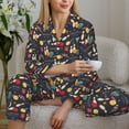 thumbnail image 6 of Pofeuu Christmas Holiday Bowling Print Womens Pajamas Set Long Sleeve Sleepwear Button Down Nightwear Soft Pj Lounge Sets Button Down Pajamas Women-X-Large, 6 of 7
