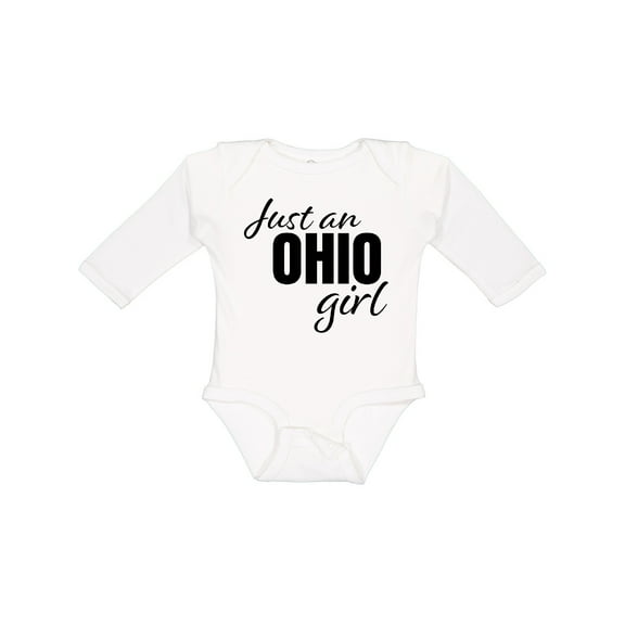 Inktastic Just an Ohio Girl Born in Ohio Girls Long Sleeve Baby Bodysuit