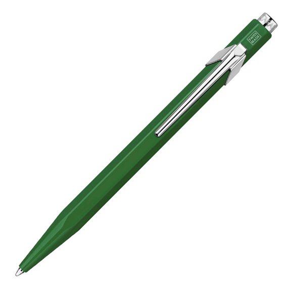Bolígrafo Caran d'Ache metálico verde con pulsador