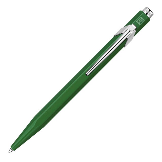 Bolígrafo Caran d'Ache metálico verde con pulsador