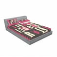 thumbnail image 3 of Ambesonne Retro Fitted Sheet & Pillow Sham Set, Vintage Letters Grungy, Twin, Pink Charcoal Grey Beige, 3 of 3