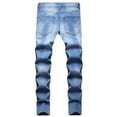 thumbnail image 5 of HAPIMO Men's Straight Leg Ripped Pants Slim Cotton Linen Jeans Dungarees Clearance Holiday Mid Waist Zipper Trendy Trousers Casual Relaxed Solid Color Athletic Light Blue XXL, 5 of 9