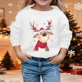 thumbnail image 2 of Tanghaowl Kids Sweatshirts Print Girls Long Sleeve Crewneck Sweatshirt Casual Soft Pullover Top for Holiday Season Christmas Outfit White 4-5 Years, 2 of 4