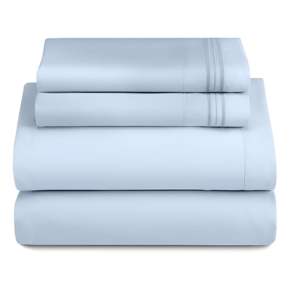 AUQ 1000 Thread Count 100% Egyptian Cotton Quality Sheet Set (Queen,Light Blue)
