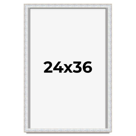 24x36 Shadow Box Frame Silver | 1.625 Inches Deep Real Wood Contemporary Shadowbox Display Frame |