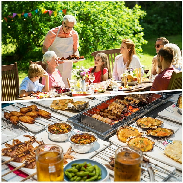 Fourchette à Barbecue Plate en Acier Inoxydable, Ustensile de Cuisine,  Accessoires de Camping en Plein Air