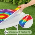 thumbnail image 5 of Rainbow Tie Dye Mandala Pattern Round Fitted Tablecloth with Elastic Edge,Dining Table Cover Waterproof,Outdoor Round Tablecloth for Camping,Dining,Indoor and Outdoor, 5 of 7