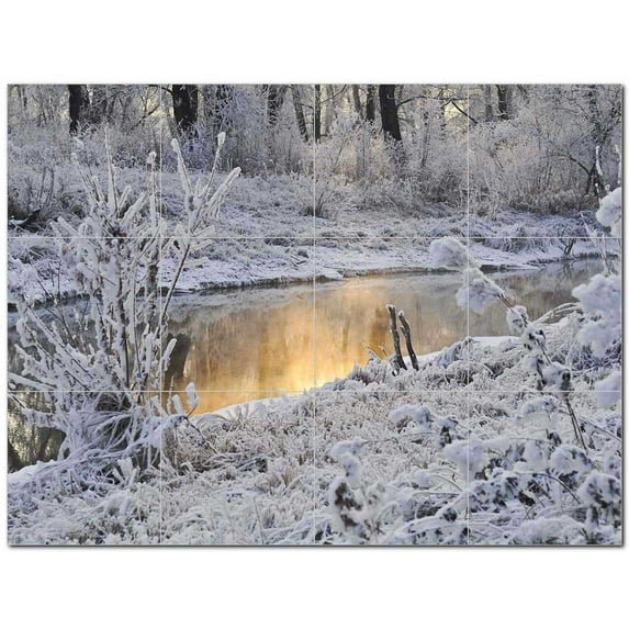 Winter Snow Ceramic Tile Mural Kitchen Backsplash Bathroom Shower 402003-XL43