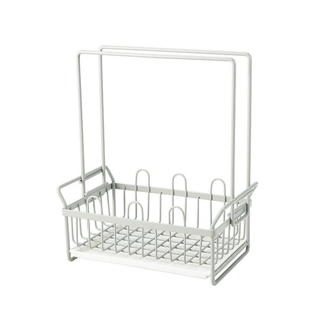 Leodye 1PCS Kitchen Sponge Cloth Drainage Rack Faucet Storage Rack for Dishwashing Supplies -8.07 × 4.92 × 9.45 inch