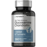 Glucosamine Chondroitin MSM Plus Turmeric | 360 Mini Coated Tablets |by Horbaach