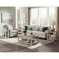 thumbnail image 4 of Savannah Chairside Pull-Out Shelf End Table, Ivory with Natural Wood Top, 4 of 5