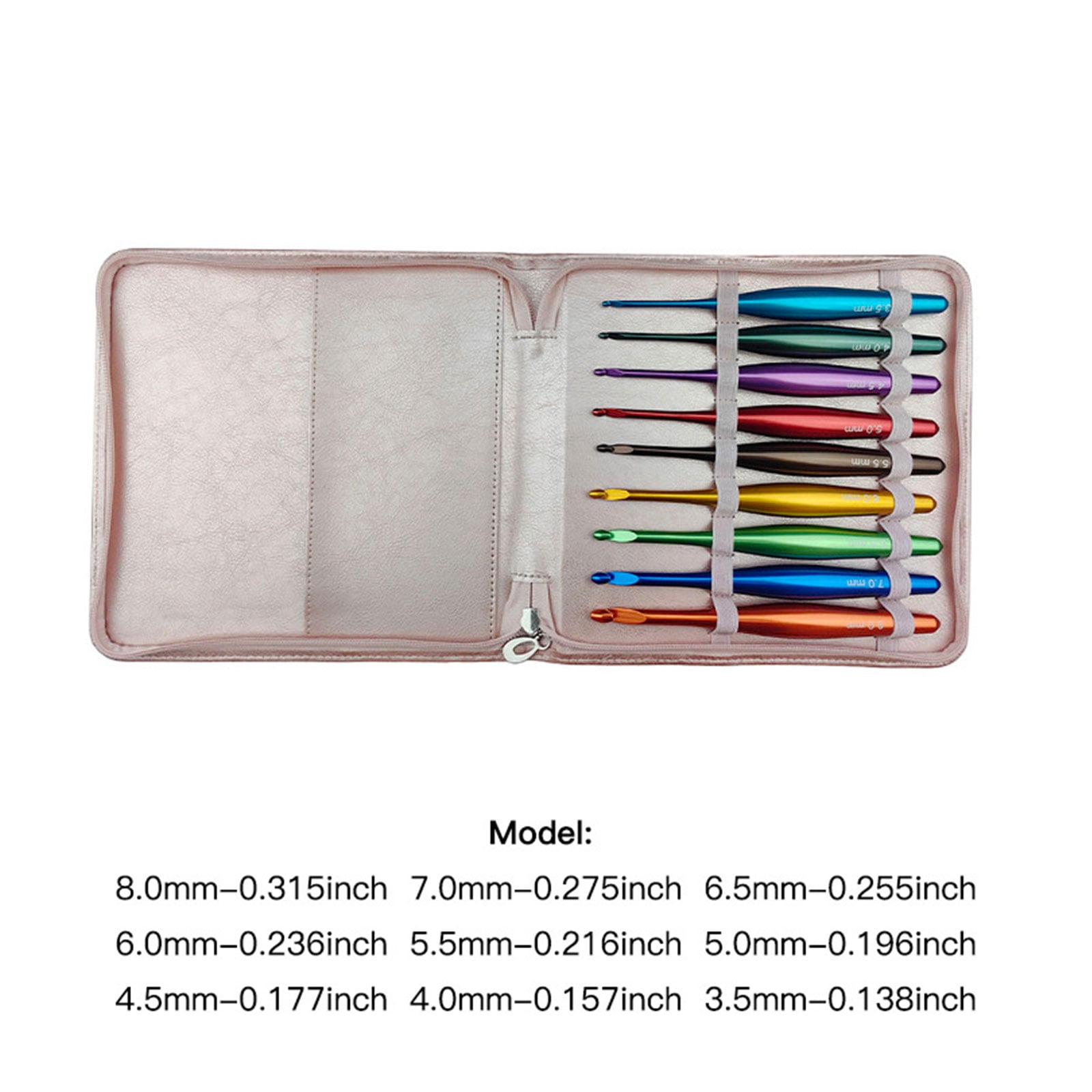 9 Pcs Crochet Hook Set 3.5mm-8.0mm Crochet Needle Ergonomical Crochet Needle with Case Knitting Needle for Craft Projec