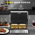 thumbnail image 3 of Panini Press  1200w Sandwich Maker And Electric Indoor Grill With Ceramic Non-stick Coated Plates Opens 180°to Fit Any Size Of Food Stainless Steel Surface & Removable Drip Tray, 3 of 9