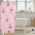 thumbnail image 3 of Pink Bowknot Girly Shower Curtains,Bow Daisy Flowers Plant Cute Bathroom Curtains for Girls Women,Cherry Bow Tie Princess Castle Pink Romantic Waterproof Curtains,12 Hooks Suits,72" W x 72" L, 3 of 6