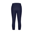 thumbnail image 4 of Stamzod Workout Leggings Summer Solid Color Elastic Waist Gym Leggings Casual Slim Fit Plus Size Yoga Capri Leggings for Women Dark Blue XXXL, 4 of 7