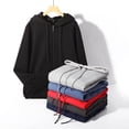 thumbnail image 2 of Men's 420g Thickened Fleece Zip-Up Hooded Sweatshirt Jacket, 2 of 16