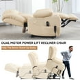 thumbnail image 5 of Electric Power Lift Recliner Chair for Elderly, PU Leather Massage Chair with 8 Point Vibration Massage and Cup Holders, Overstuffed Single Sofa with Lumber Heat and Remote Control, Beige, 5 of 9