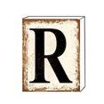thumbnail image 1 of Signe de Bloc de Bois Blanc 'R', 1 of 1
