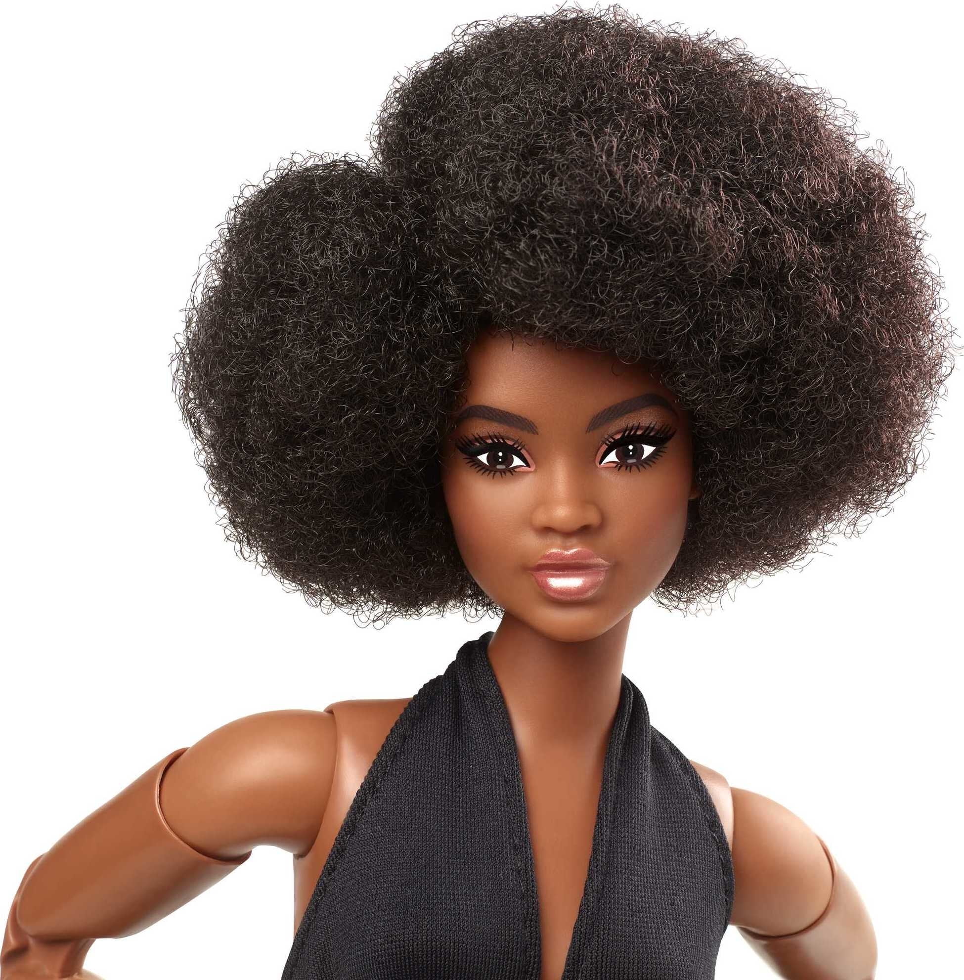 Black barbie dolls with natural hair online