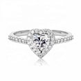 thumbnail image 2 of Eclet Jewels 1.9 Ct Heart Cut Simulated Diamond Ring - 14K White Gold Plated Ring for Women's - White Diamond Ring for Anniversary Gift - Wedding Halo Ring for Gift - Valentine Proposal Ring, 2 of 10