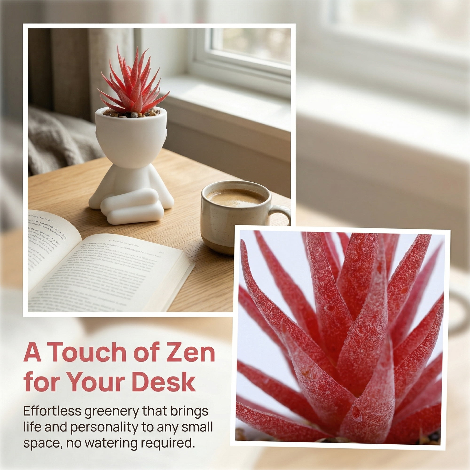 Unique Bargains Cute Humanoid Artificial Succulents 4.7" Spiky Aloe Pink