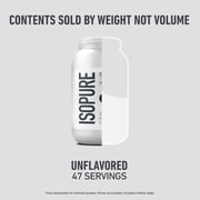 Isopure, Zero Carb 100% Whey Protein Isolate, 25g Protein Powder, Unflavored, 3 lb, 47 Servings