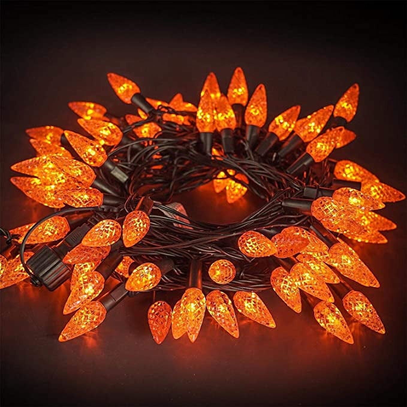 Twinkle Star C9 Christmas Lights, 12 FT 25 Lights Faceted Strawberry String Lights Indoor Outdoor Decor, 120V UL Certified Connectable Tree Light Strand for Thanksgiving Day Holiday Party, Red