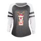 thumbnail image 3 of Camisas Navideñas Para Mujer Tops de Manga Larga Estampado Patchwork Cuello Redondo Blusa Informal Odeerbi ODB209568, 3 of 6