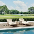 thumbnail image 3 of Outdoor Chaise Lounge Set of 2 Rattan Patio Folding Chaise Lounge Adjustable 5 Position Back Patio Pool Lounge Chair with Cushion Pillow for Poolside Backyard Deck Porch Khaki, 3 of 8