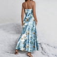 thumbnail image 6 of Maqroz Boho Dresses for Women Plus Size 2026 Casual A Line Spaghetti Strap V Neck Maxi Sundress Side Split Silk Floral Graphic Dresses Beach Vacation Clothes Multicolor L, 6 of 8