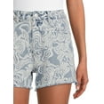 thumbnail image 2 of No Boundaries Juniors’ High Rise Destructed Midi Denim Shorts, 2 of 5