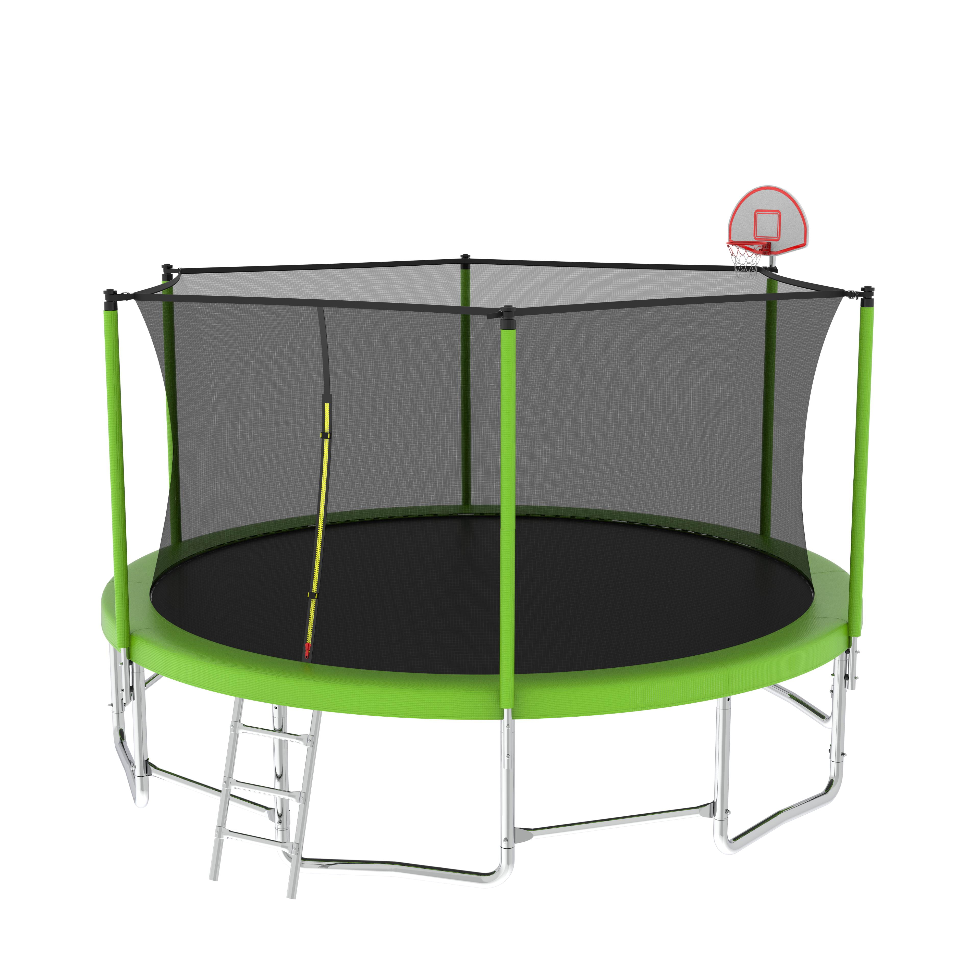 16FT Outdoor Trampoline for Kids and Adults with Basketball Hoop, SEGMART Recreational Trampoline with Safety Enclosure Net, Heavy Duty Trampoline with 1320LBS Weight Capacity for Backyard, Patio