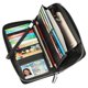 thumbnail image 2 of Cartera Lavemi para mujer, 100% piel, con bloqueo RFID, gran capacidad, cierre, cierre de teléfono, bolso de viaje (tamaño grande, negro guijarro), 2 of 8