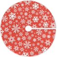 thumbnail image 1 of FMSHPON Bright Snowflakes Xmas Christmas Tree Skirt Stand Mat for Holiday Party Decoration Indoor Outdoor 48 inches, 1 of 6