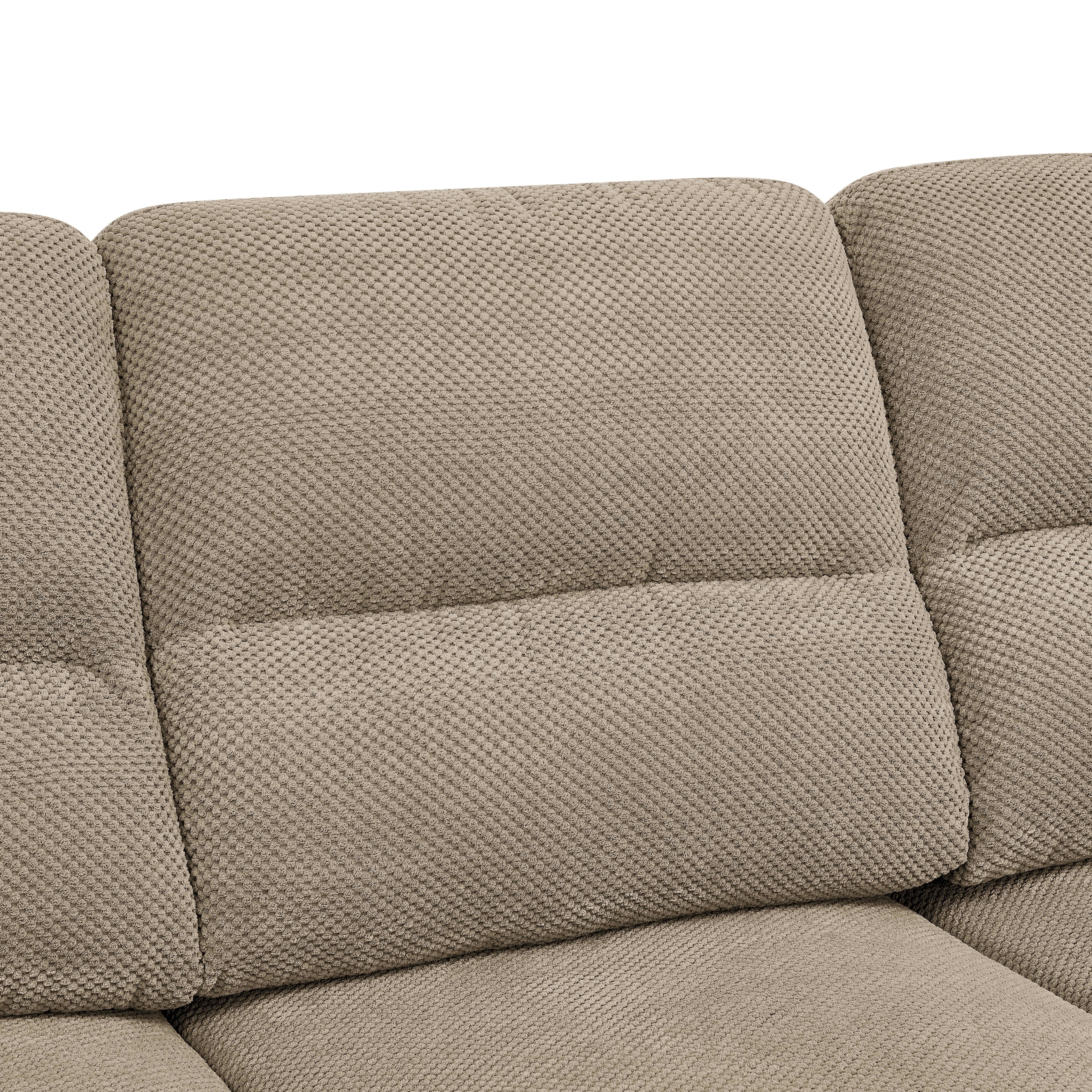 MAYEERTY 81 Inch 3‑Seater Sofa, Modern Textured Fabric Couch with Plush Track Arms & Solid Wood Frame for Living Room