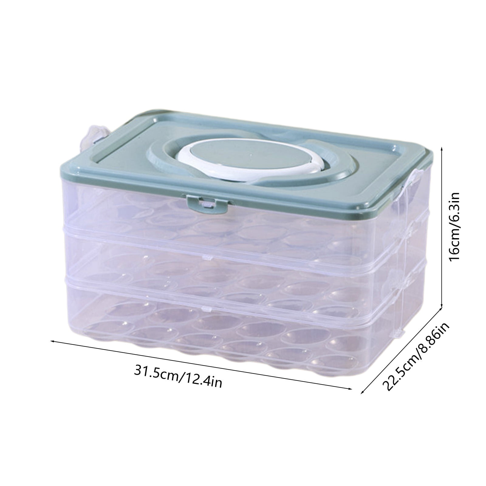 DZQMTKX Large Capacity Egg Holder, Stackable Fridge Organizer, 3-Tier Egg Storage Container with Lid And Handle, Transparent Egg Container for Refrigerator, Kitchen Food Storage Box for Home Use