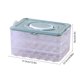 thumbnail image 3 of Contenedor transparente de 3 capas para 72 huevos con tapa y asa | Organizadores apilables para refrigerador | Bandeja de plástico para guardar huevos y organizar el refrigerador, 3 of 5