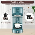 thumbnail image 6 of Single Serve Coffee Maker, Mini Coffee Brewer for K-Cup Single Cup Capsule and Ground Coffee, Single Cup Coffee Makers with 6 to 14oz Reservoir, Green, 6 of 8