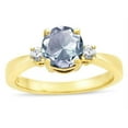 thumbnail image 2 of Star K � 3 Three Stone Round Genuine Aquamarine Classic Engagement Promise Ring, 2 of 9