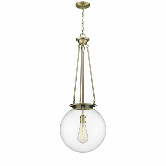 Innovations Lighting Beacon - 1 Light 16" Pendant Antique Brass/Clear