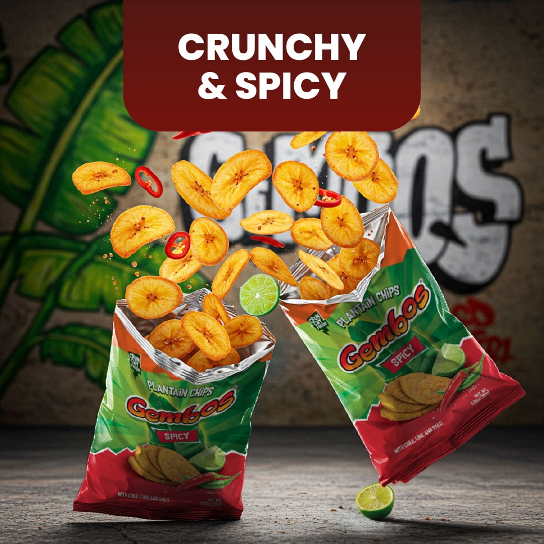 Gembos Spicy Chile Lime Plantain Chips, 5.29 oz, 6 Pack