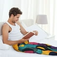 thumbnail image 5 of Gukieu Vibrant Abstract Flow Print Men's Home Trousers, Elastic Drawstring Home Pajamas Clothing Suitable for Adult Men-Small, 5 of 6