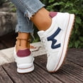 thumbnail image 4 of Rokment Womens Memory Foam Platform White Fashion Sneakers Walking Running Shoes 2026 Spring Fall Trendy Comfortable Leather Chunky Tennis Casual Shoes Blue Size 6.5, 4 of 7
