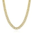 thumbnail image 2 of Cuban Link Chain for Mens, Iced Out Miami Cuban Necklace Bling Diamond Hip Hop Jewelry for Women,Gold， 24in, 2 of 4