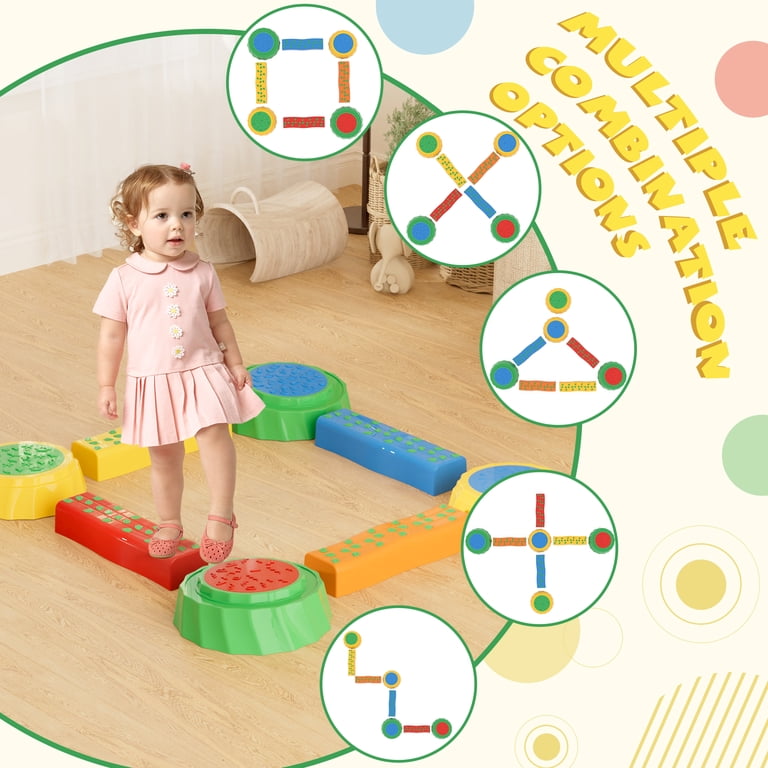Light Up Stepping Stones For Kids – 6-Piece LED Balance Beams For Indoor & Outdoor Sensory Play