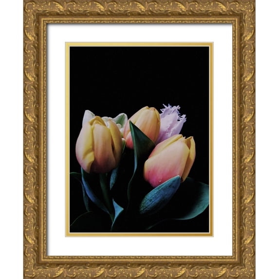 Yosuji, Kasetsu 12x14 Gold Ornate Wood Framed with Double Matting Museum Art Print Titled - Flowers