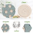 thumbnail image 4 of Haosy Set of 6 Drink Woven Coaster with Holder Heat Resistant Non-Slip Bar Coasters 4 Inches Lovely Hamster and Flower, 4 of 7